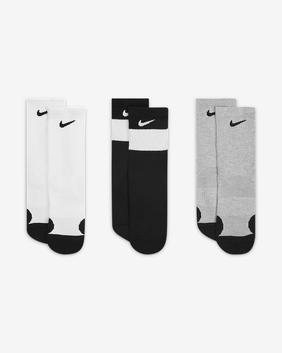 Nike Elite Crew Socks 3 Pairs Little Kids Socks. Nike